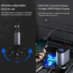 100w 4 IN 1 Retractable Car Charger - Image 6