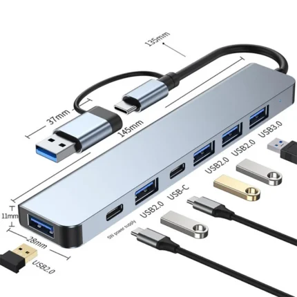 Aluminum 7 in 1 USB Type C Extender